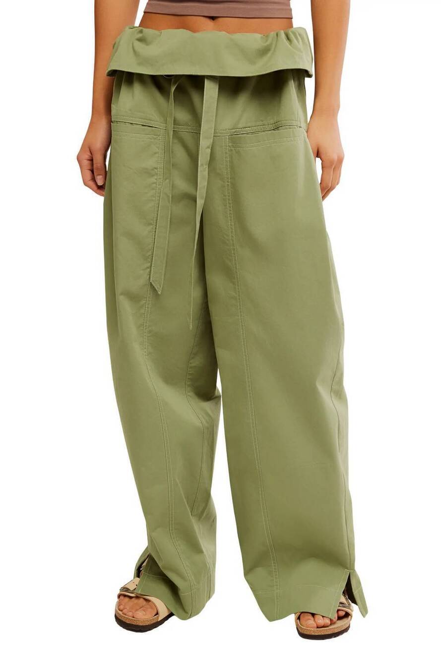 NEW FREE PEOPLE fisherman wide leg pant in mistletoe